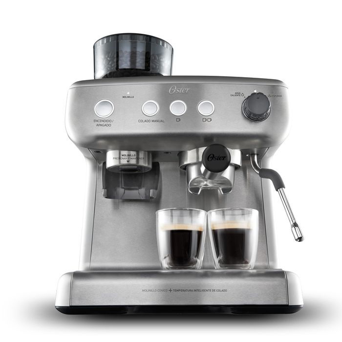 Cafetera en el momento adecuado para hacer un café espresso se