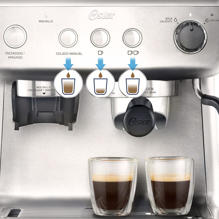 Cafetera para espresso Oster® Perfect Brew 15 bar molino integrado  BVSTEM7300 - Oster