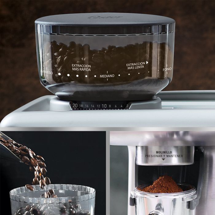 Cafetera para espresso Oster® Perfect Brew 15 bar molino integrado  BVSTEM7300 - osterpe