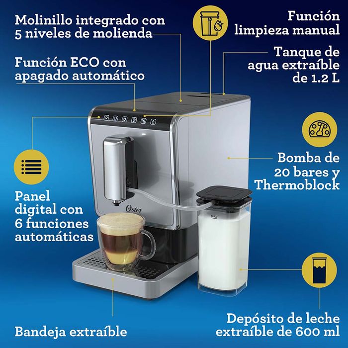 Cafetera Espresso Todo En Uno Con Molinillo/Espumador Leche